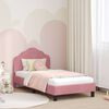 vidaXL Bedframe voor kinderen met hoofdbord Roze 80 x 160 cm Fluweel