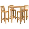 vidaXL Buitenbarset 5 pcs Onbehandeld Massief Teakhout