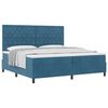vidaXL Boxspringbed met matras Donkerblauw 200 x 200 cm Stof
