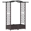 vidaXL Verhoogd Bed met Trellis en Dak Bruin 124 x 40 x 123 cm PP