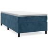 vidaXL Boxspring met matras fluweel donkerblauw 100x200 cm