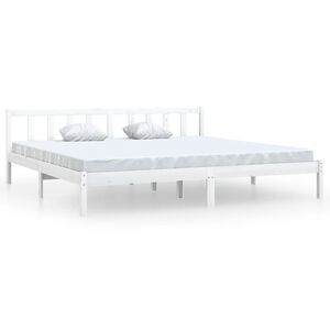 vidaXL Bedframe massief grenenhout wit 180x200 cm
