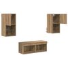 vidaXL TV Wandkasten Wandgemonteerd 4 pcs Artisan Eiken Bewerkt hout