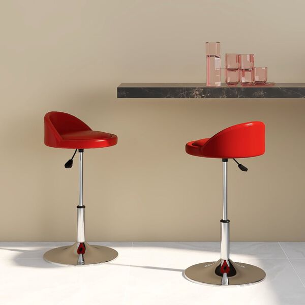 vidaXL Eetkamerstoelen draaibaar 2 st kunstleer rood