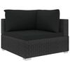 vidaXL 12-delige Loungeset met kussens poly rattan zwart