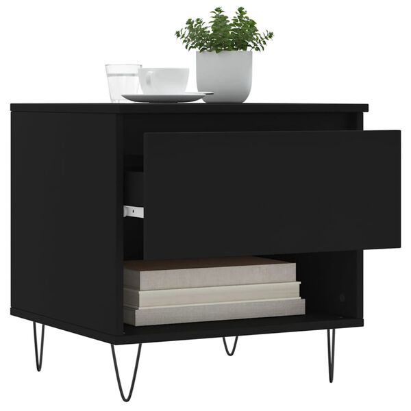 vidaXL Salontafel 50x46x50 cm bewerkt hout zwart