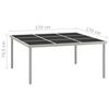 vidaXL Tuintafel 170x170x74,5 cm glas en staal