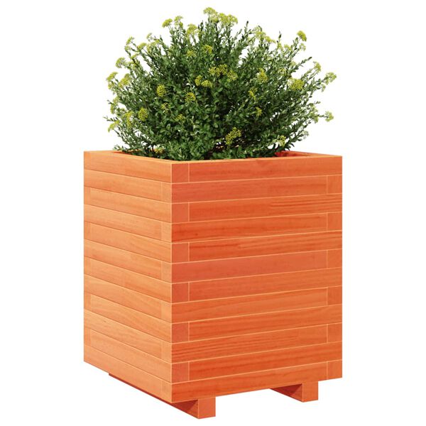 vidaXL Plantenbak 40x40x49,5 cm massief grenenhout wasbruin