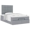 vidaXL Ottoman bed met matras 120x190 cm stof lichtgrijs