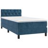 vidaXL Boxspring met matras fluweel donkerblauw 80x200 cm