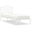 vidaXL Bedframe met hoofdbord zonder matras metaal wit 75x190 cm