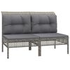 vidaXL 10-delige Loungeset met kussens poly rattan grijs