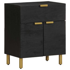 vidaXL Nachtkastje 50x33x60 cm bewerkt hout zwart