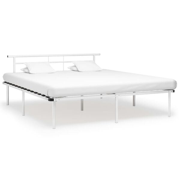 vidaXL Bedframe metaal wit 180x200 cm