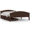 vidaXL Bedframe met 2 lades 140x200 cm massief grenenhout donkerbruin