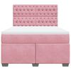 vidaXL Boxspring met matras fluweel roze 140x200 cm