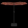 vidaXL Parasol dubbel dak met LED's 316x145 cm terracottakleurig