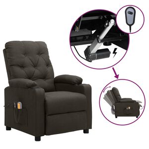 vidaXL Massagestoel elektrisch stof taupe