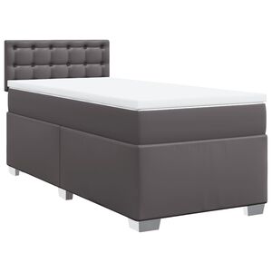 vidaXL Boxspring met matras kunstleer grijs 80x200 cm