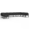 vidaXL 9-delige Loungeset met kussens aluminium antracietkleurig