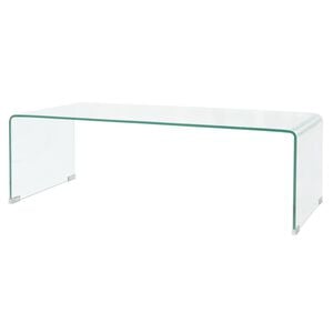 vidaXL Salontafel 98x45x30 cm gehard glas transparant