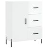 vidaXL Dressoir 69,5x34x90 cm bewerkt hout hoogglans wit