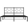 vidaXL Bedframe met hoofdbord metaal zwart 150x200 cm