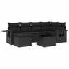 vidaXL 7-delige Loungeset met kussens poly rattan zwart