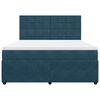 vidaXL Boxspring met matras fluweel donkerblauw 180x200 cm
