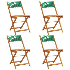 vidaXL Klapstoelen, 4 stuks, groene stof en massief hout