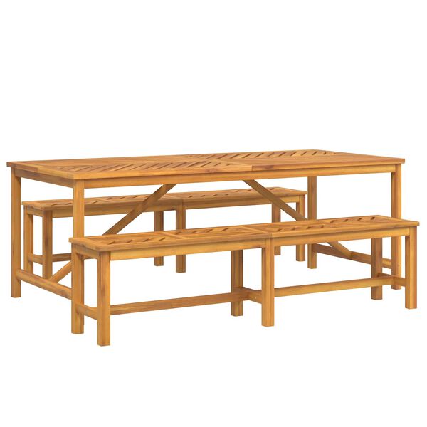 vidaXL Tuin eettafelset 3 pcs Bruin Massief Acaciahout