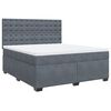 vidaXL Boxspring met matras fluweel donkergrijs 180x200 cm