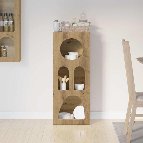 vidaXL Dressoir Artisan Eiken 40 x 35 x 100,5 cm Bewerkt hout