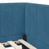 vidaXL Hoekbedframe met Matras met hoofdeinde 2 pcs Blauw Fluweel