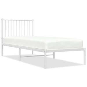 vidaXL Bedframe met hoofdbord metaal wit 80x200 cm