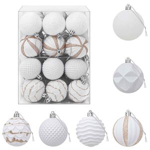vidaXL Kerstballen set 36 st Wit 6 cm Polystyreen