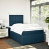 vidaXL Boxspring met matras fluweel donkerblauw 120x200 cm