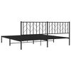 vidaXL Bedframe met hoofdbord metaal zwart 200x200 cm