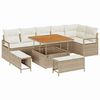 vidaXL Tuin Sofa Set met kussen met opslag 9 pcs Beige en Cr&egrave;me