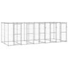 vidaXL Hondenkennel met dak 12,1 m&sup2; gegalvaniseerd staal