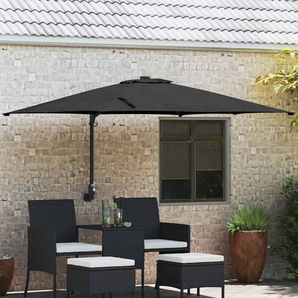 vidaXL Tuinparasol Zwart 248,5 x 247,5 x 160 cm Polyester en staal