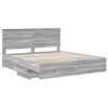 vidaXL Bedframe met lade Grijs Sonoma 180 x 200 cm Ingenieurshout