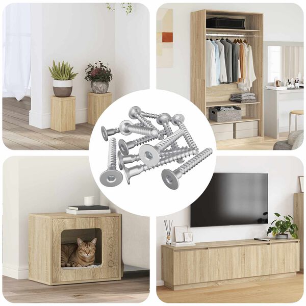 vidaXL Confirmatschroeven 12 pcs Zilver &Oslash;5 x 40 mm Metaal