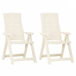 vidaXL Tuinstoelen 2 st verstelbaar kunststof wit