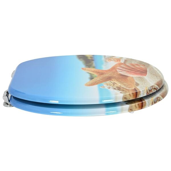 vidaXL Toiletbril Lichtblauw 44 x 38 cm MDF-plaat