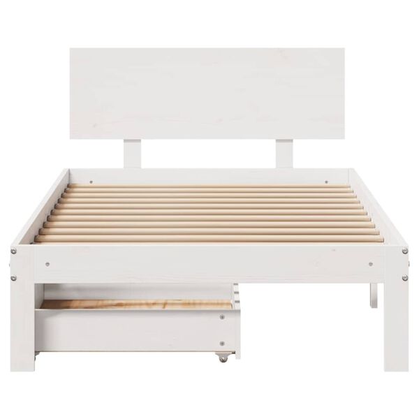 vidaXL Bedframe met lades massief grenenhout wit 100x200 cm