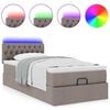 vidaXL Ottoman bed met matras en LED's 80x200cm stof taupe