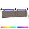 vidaXL Hangend hoofdbord Grijs Antiek PU