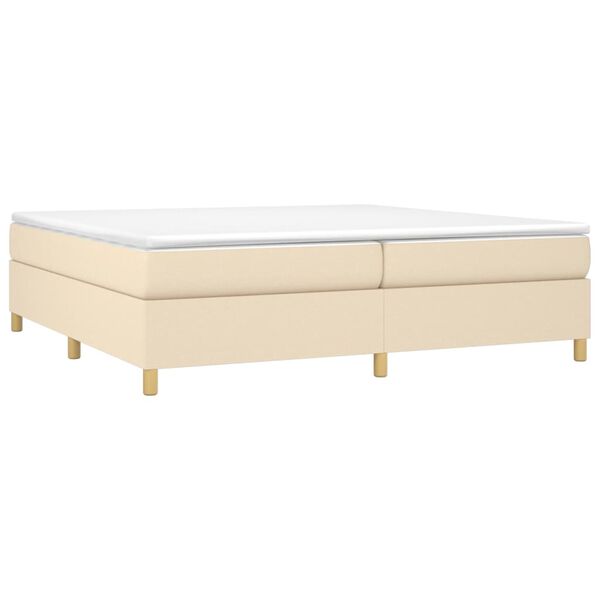 vidaXL Boxspring bed stof cr&egrave;mekleurig 200x200 cm