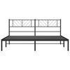 vidaXL Bedframe met hoofdbord metaal zwart 200x200 cm